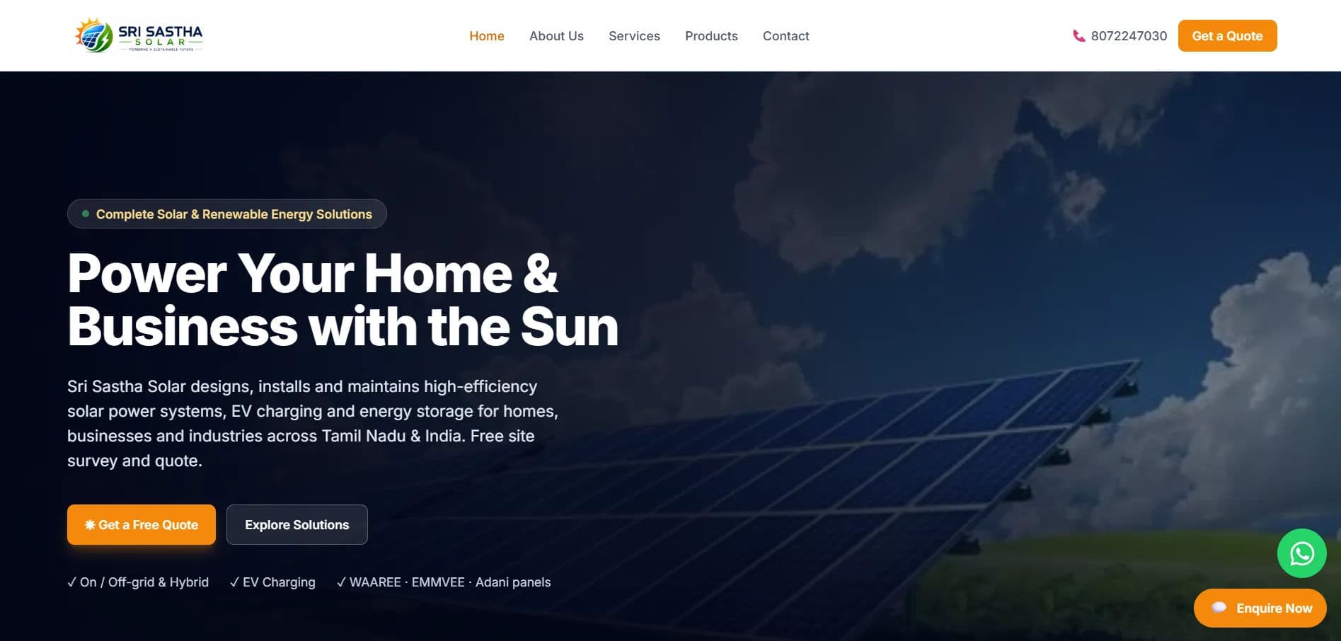 Solar Company Page
